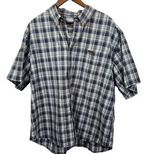 Mens Carhartt Plaid Short Sleeve Cotton Button Down 2XL